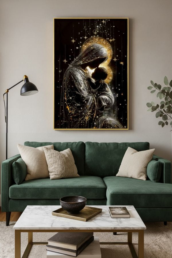 Lærredsprint Moderskab med ramme -B- (60 x 3,5 x 90 cm)