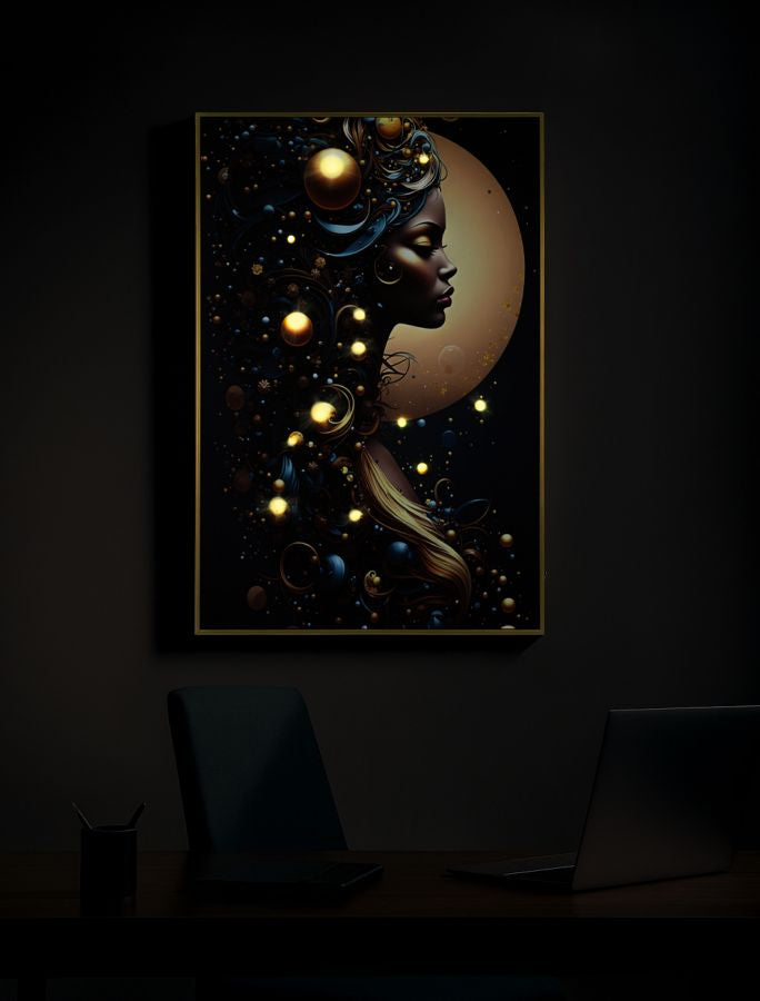 Canvasbillede med LED Minerva med ramme -A- (60 x 3,5 x 90 cm)