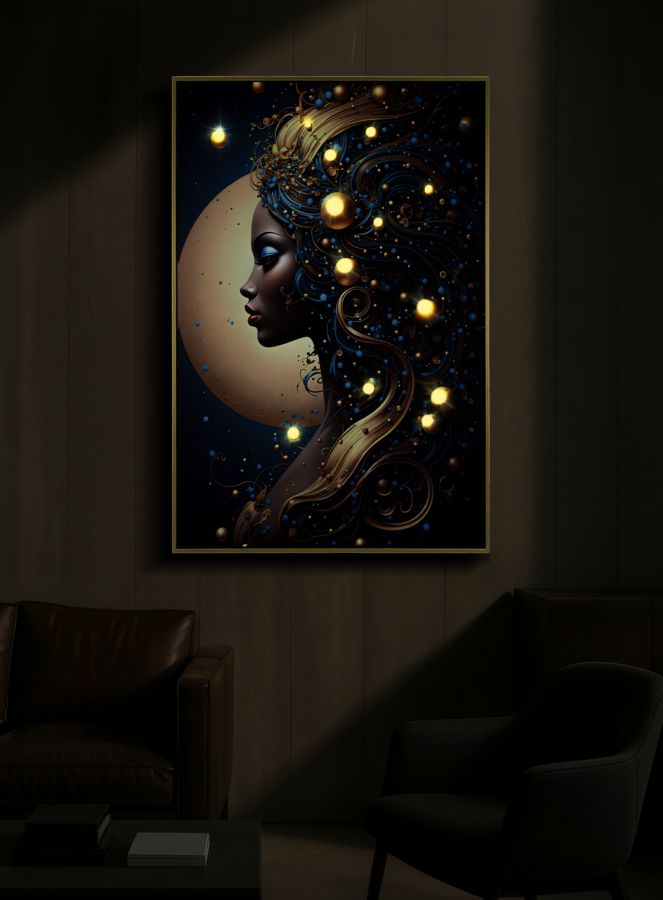 Canvasbillede med LED Minerva med ramme -B- (60 x 3,5 x 90 cm)