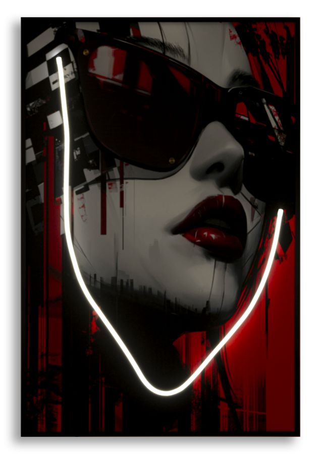 Canvasbillede med LED Psyco -A- (60 x 3,5 x 90 cm)