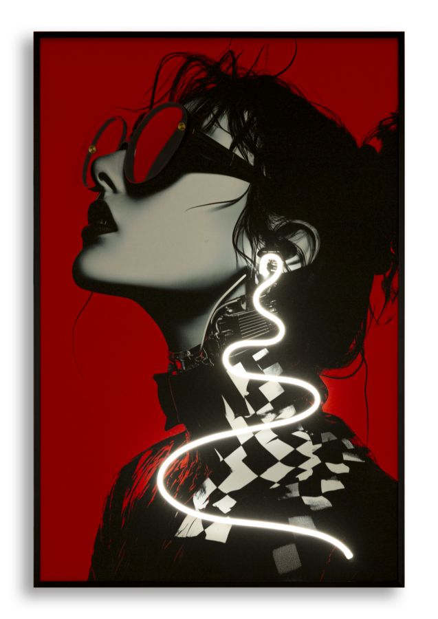 Canvasbillede med LED Psyco -B- (60 x 3,5 x 90 cm)