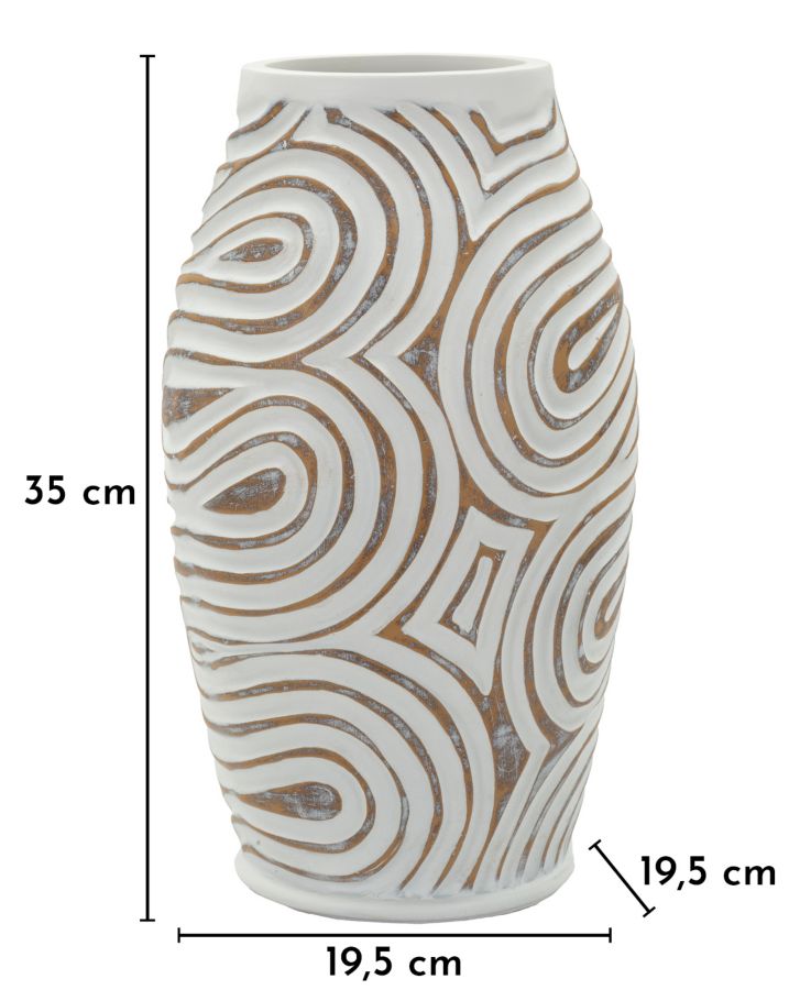 OBLIX RESIN VASE CM Ø 19,5X35 (HOLE CM Ø 10,5)