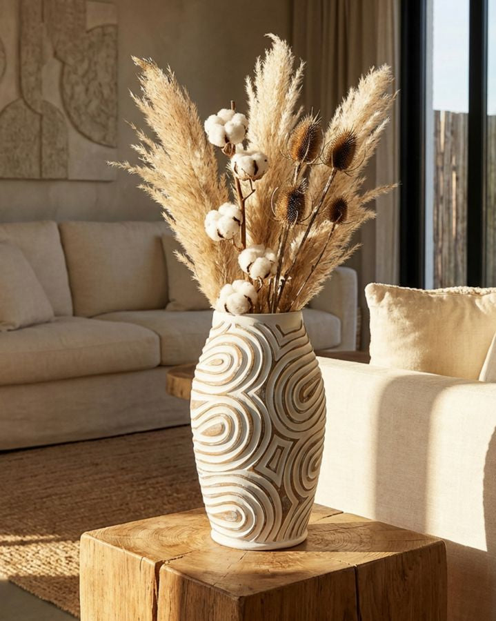 OBLIX RESIN VASE CM Ø 19,5X35 (HOLE CM Ø 10,5)