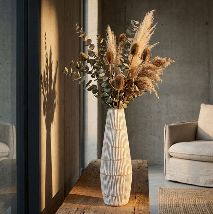 HANOI RESIN VASE CM Ø 17X47 (HOLE CM Ø 6)