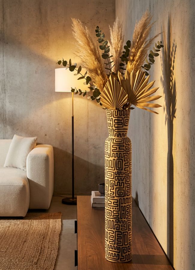 NAIROBI RESIN VASE CM Ø 16X86 (HOLE CM Ø 12,5)