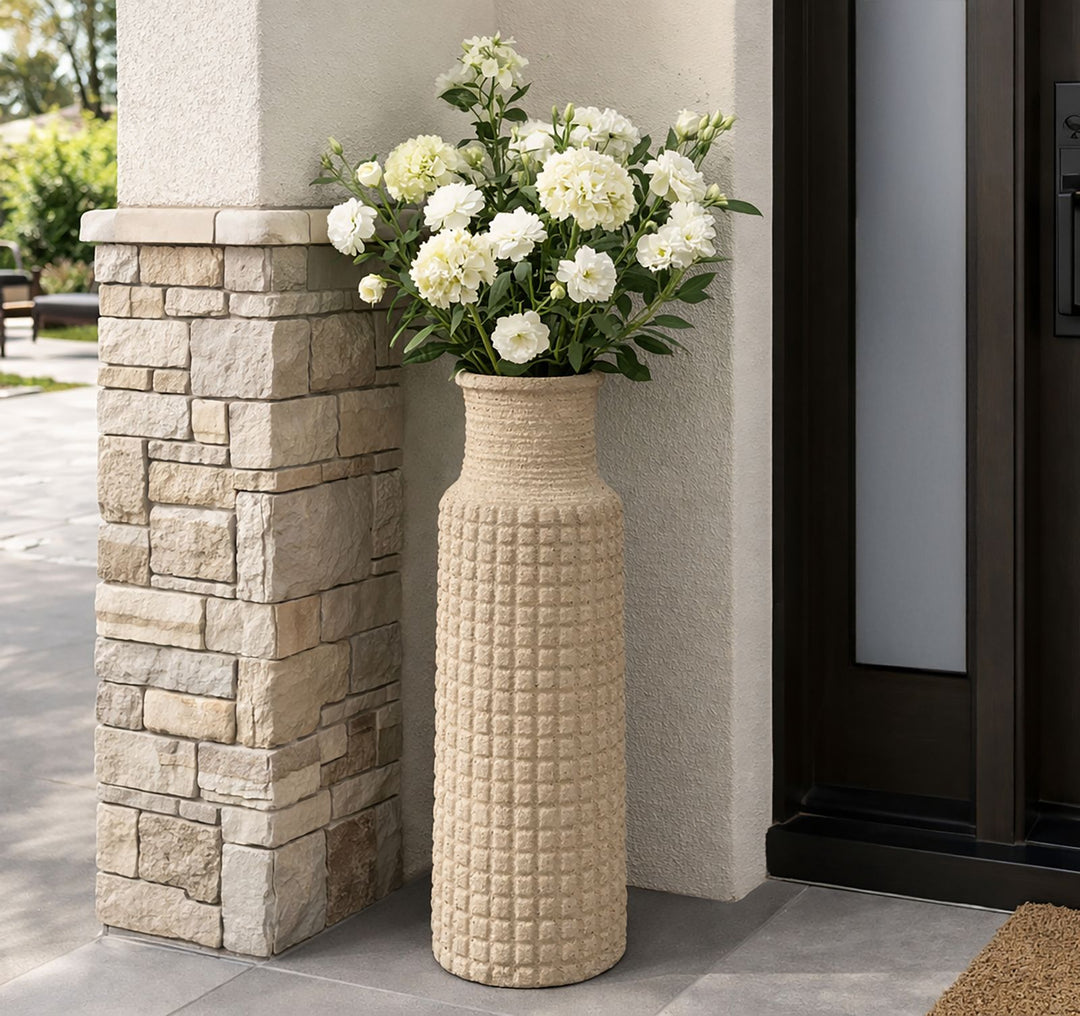 SAND OUTDOOR VASE CM Ø 28X110 (HOLECM Ø 18)