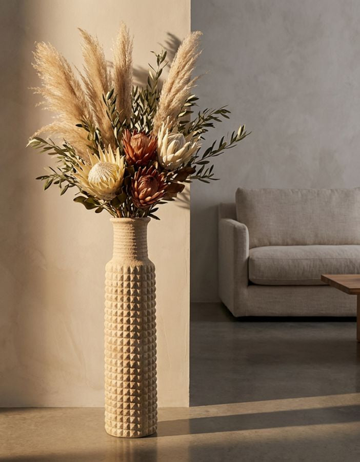 SAND OUTDOOR VASE CM Ø 28X110 (HOLECM Ø 18)