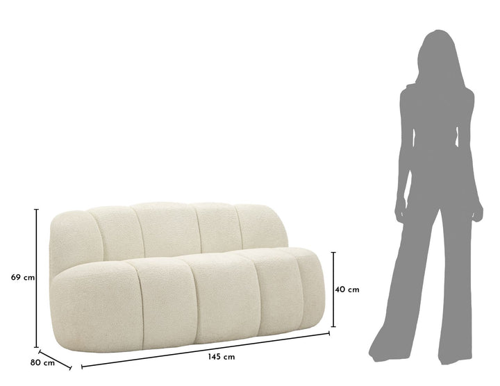 BALL 2-PERSONERS SOFA HVID CM 145X80X69