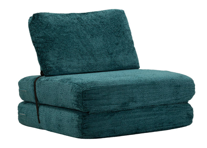 FASTER LÆNESTOL/SENG TEAL CM 80X100X80 (KOMPRIMERET - SENGEMÅL CM 204 x 80 x 18)