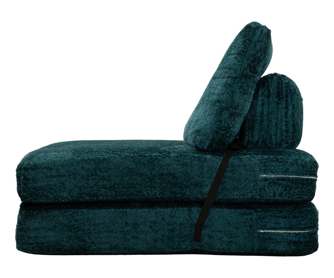 FASTER LÆNESTOL/SENG TEAL CM 80X100X80 (KOMPRIMERET - SENGEMÅL CM 204 x 80 x 18)