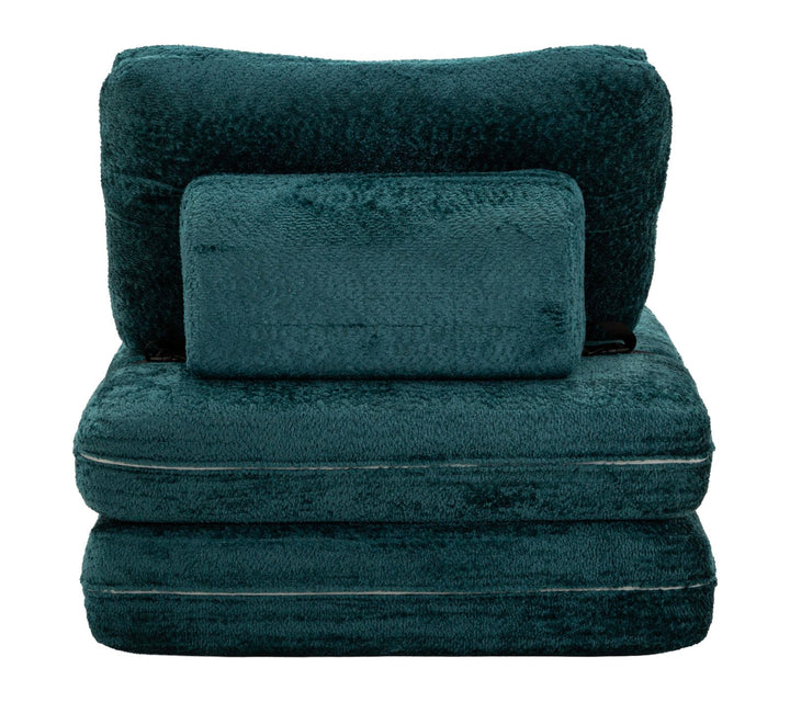 FASTER LÆNESTOL/SENG TEAL CM 80X100X80 (KOMPRIMERET - SENGEMÅL CM 204 x 80 x 18)