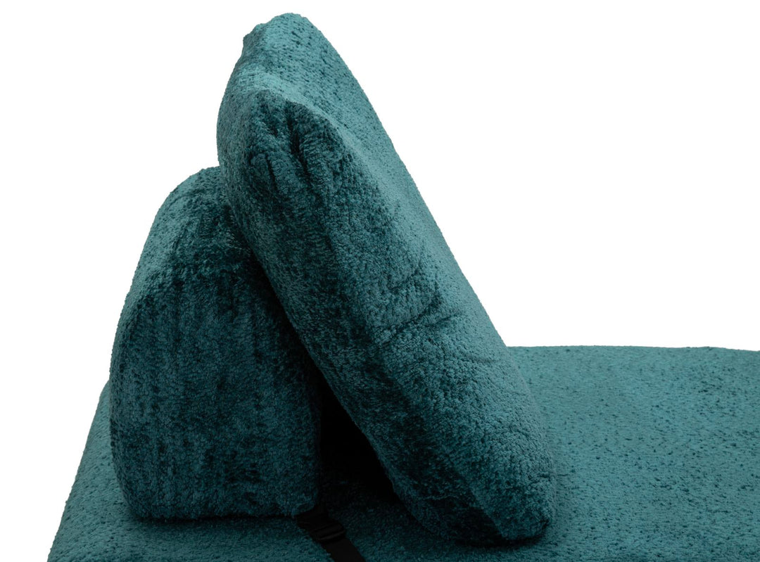 FASTER LÆNESTOL/SENG TEAL CM 80X100X80 (KOMPRIMERET - SENGEMÅL CM 204 x 80 x 18)