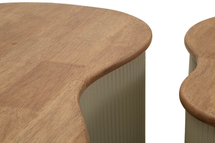 FRANKFURT SOFABORD HVID SÆT MED 2 STK. CM 87X53X32-50X35X28