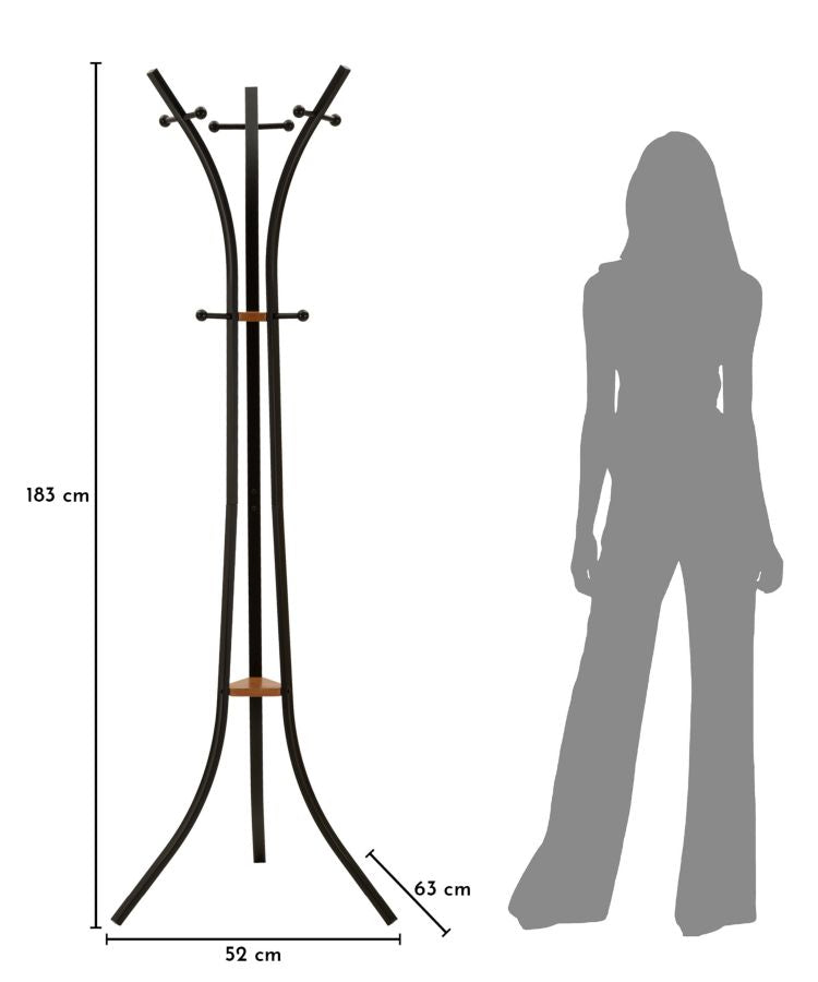 X COAT RACK – Tøjstativ i metal og træ (52 x 63 x 183 cm)