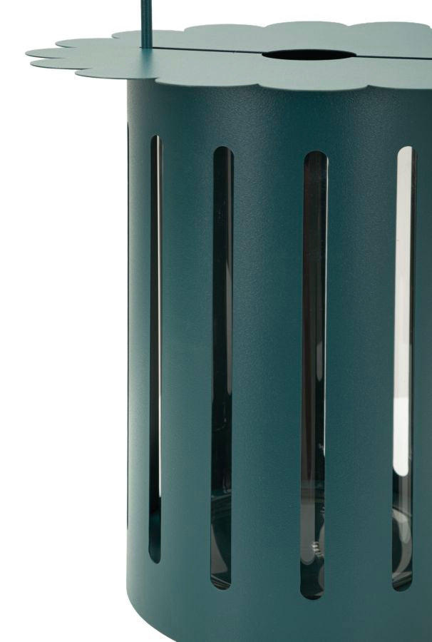 SATURN LANTERNE TEAL CM Ø 24X43