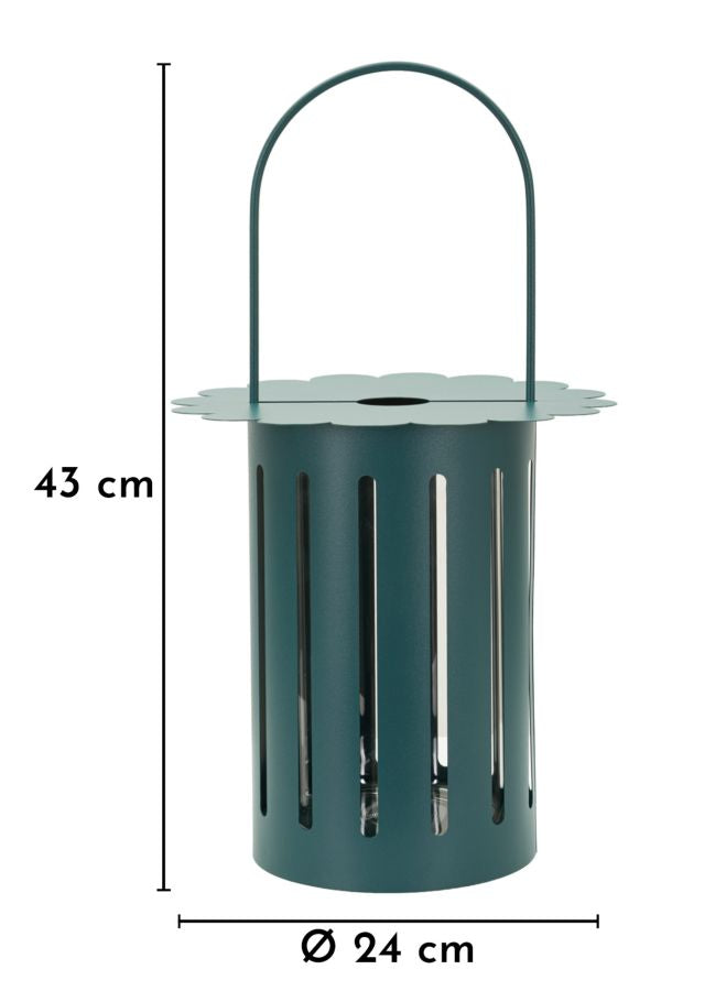 SATURN LANTERNE TEAL CM Ø 24X43