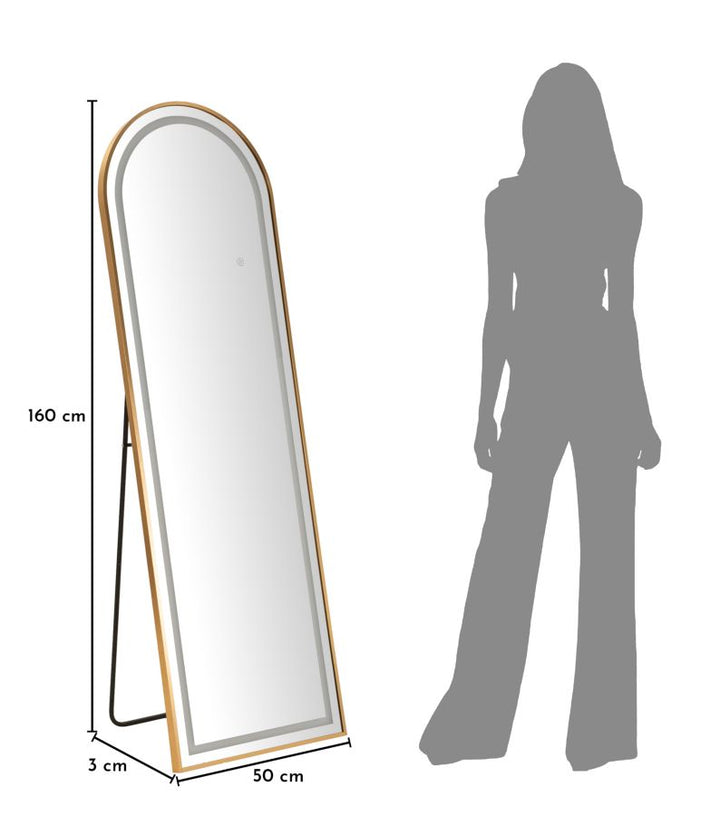 LED GULVSPEJL SIMPLE ARC CM 50X3-38X160 (3 LYSFARVER)