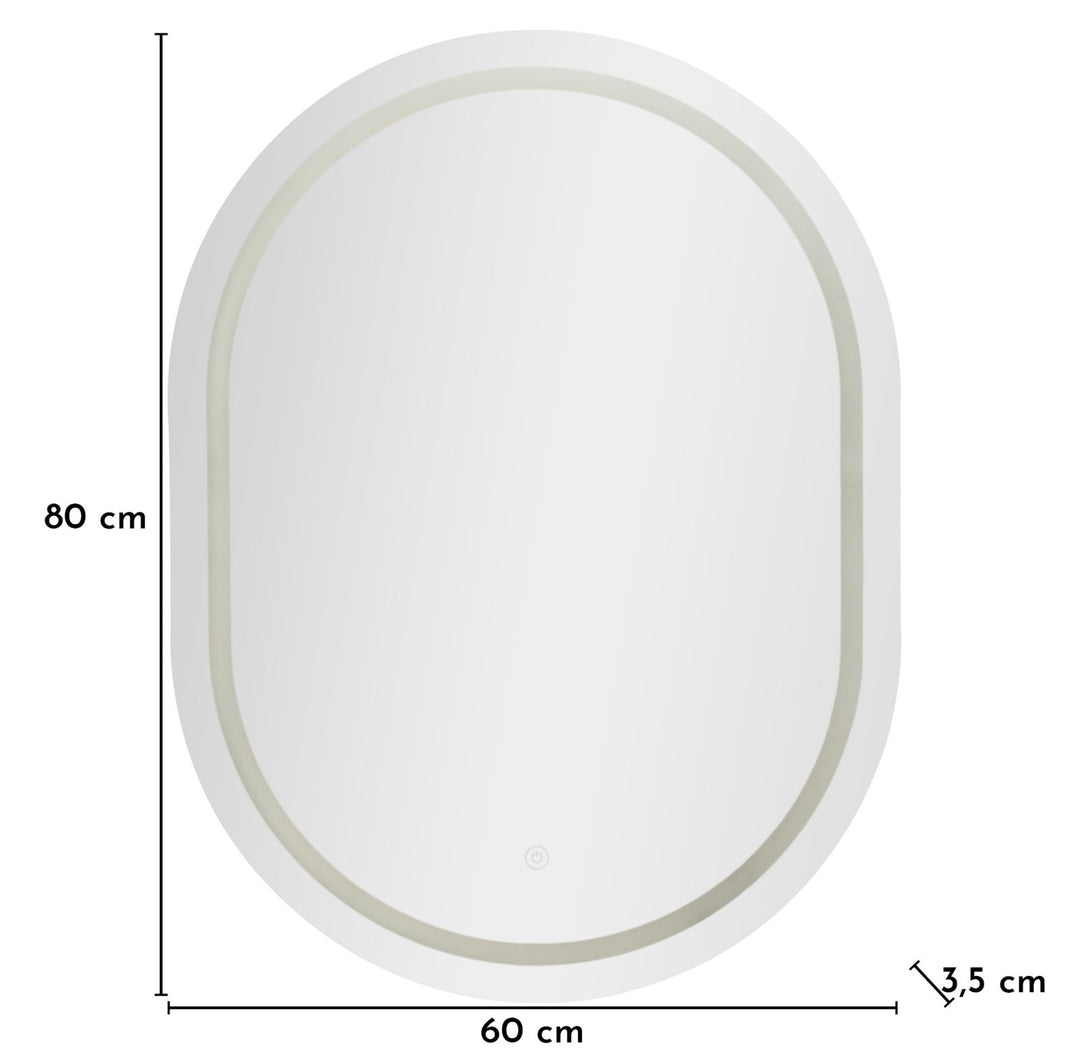 LED VÆGSPEJL SIMPLE OVAL CM 60X3,5X80 (3 LYSFARVER)