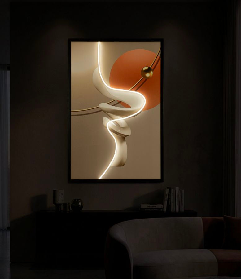 Canvasbillede med LED Abstract -B- (80 x 4 x 120 cm)