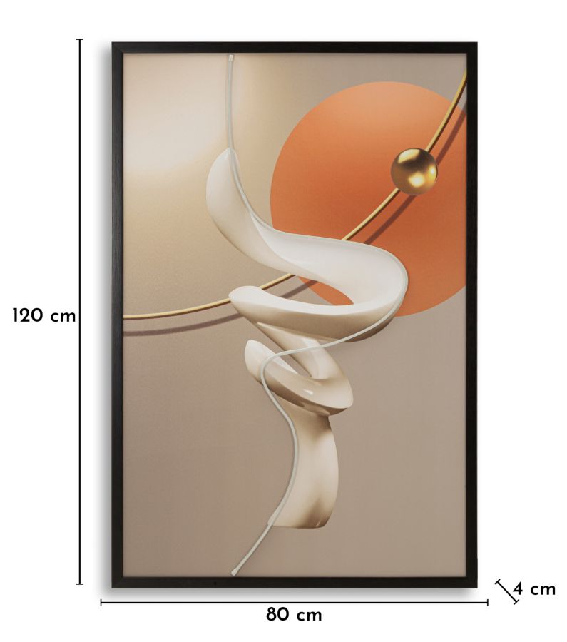 Canvasbillede med LED Abstract -B- (80 x 4 x 120 cm)