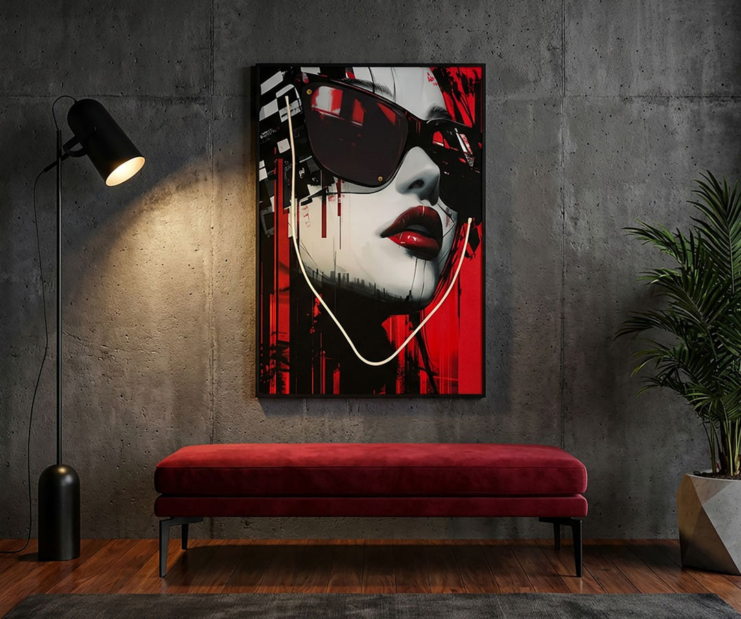 Canvasbillede med LED Psyco -A- (60 x 3,5 x 90 cm)