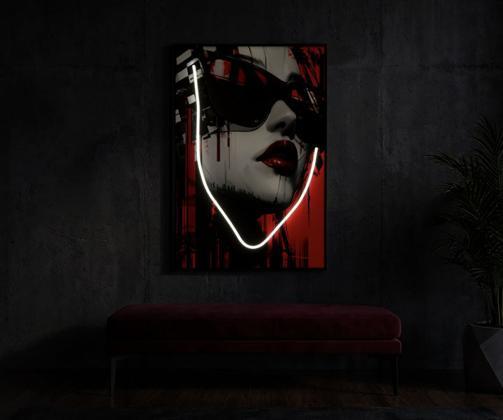 Canvasbillede med LED Psyco -A- (60 x 3,5 x 90 cm)