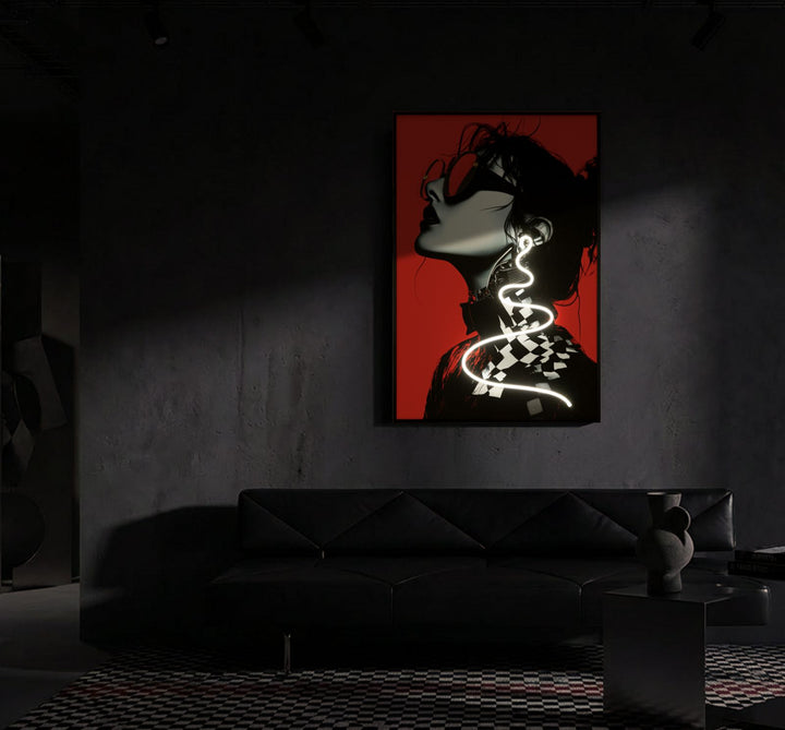 Canvasbillede med LED Psyco -B- (60 x 3,5 x 90 cm)