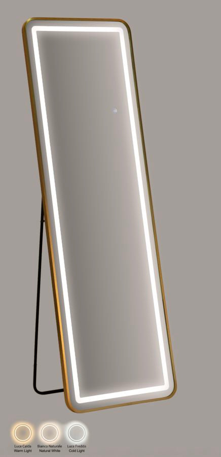 LED GULVSPEJL SIMPLE REKTANGULÆR CM 50X3-38X160 (3 LYSFARVER)