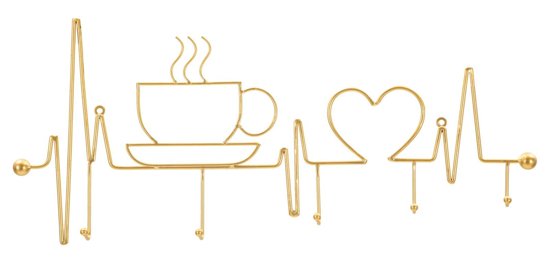 BREAKFAST WALL HANGER – Vægophæng i guld (60 x 3,8 x 26,7 cm)