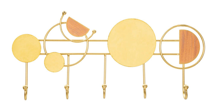 WEDNESDAY WALL HANGER – Vægophæng i guld med rosa detaljer (47 x 4,8 x 21,7 cm)