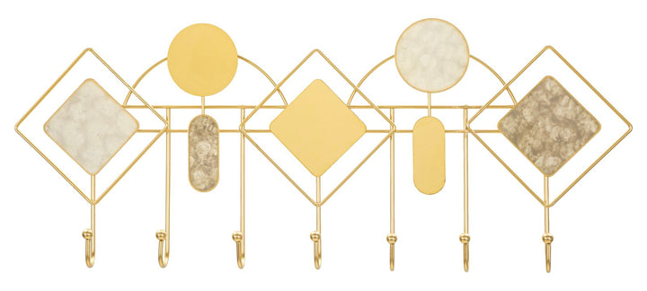 MONDAY WALL HANGER – Vægophæng i guld med spejldetaljer (66,6 x 4,5 x 27,5 cm)