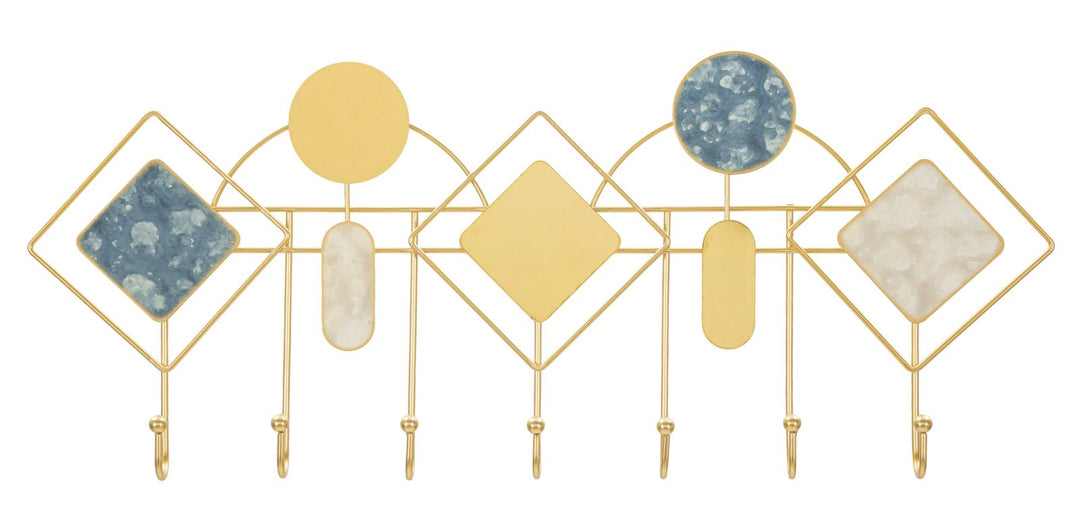 MONDAY WALL HANGER – Vægophæng i blå og guld (66,6 x 4,5 x 27,5 cm)