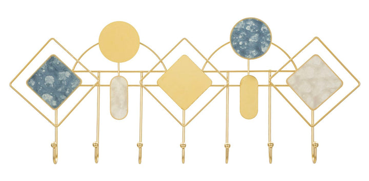 MONDAY WALL HANGER – Vægophæng i blå og guld (66,6 x 4,5 x 27,5 cm)