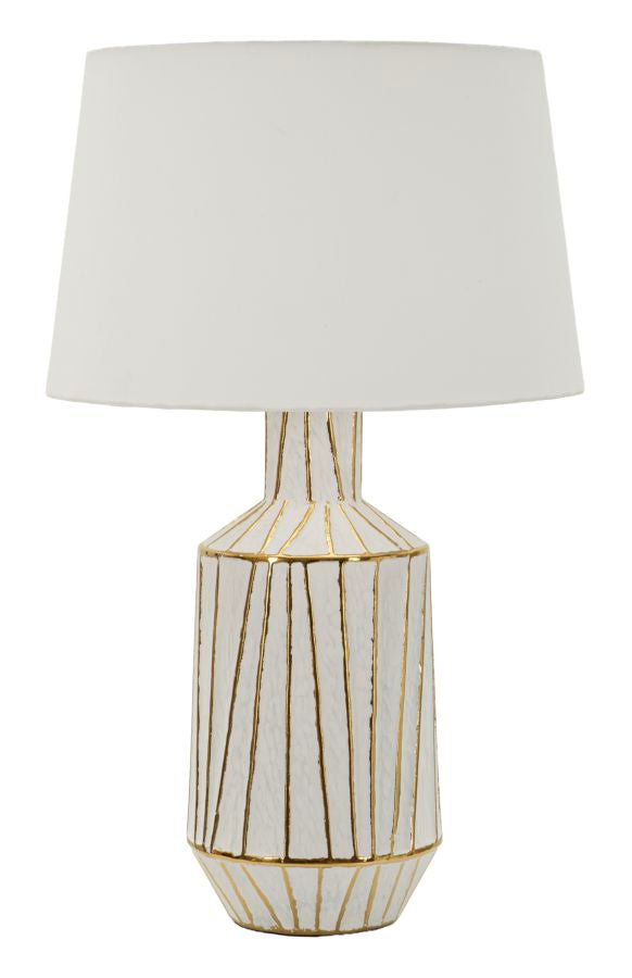 TANGERI TABLE LAMP – Hvid/guld bordlampe (Ø45 x 73 cm)