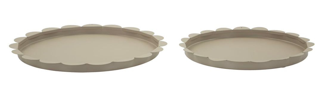 SATURN TRAY – Sæt med 2 runde bakker i dove grey (Ø33 cm / Ø27,5 cm)