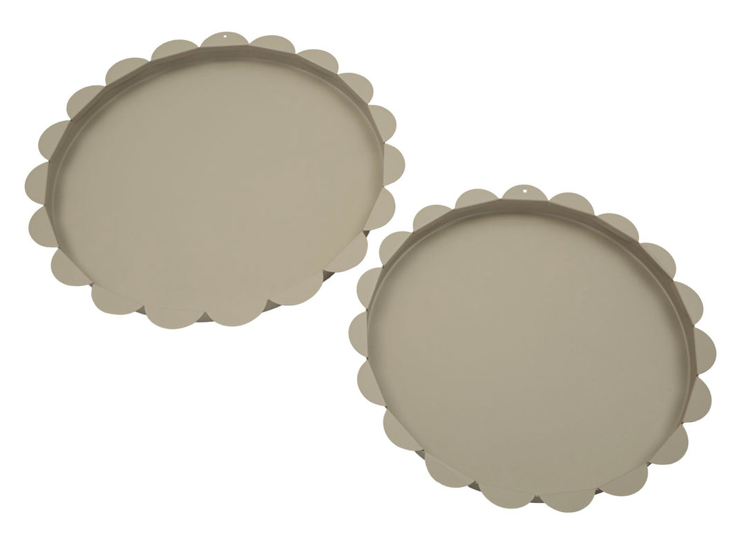 SATURN TRAY – Sæt med 2 runde bakker i dove grey (Ø33 cm / Ø27,5 cm)