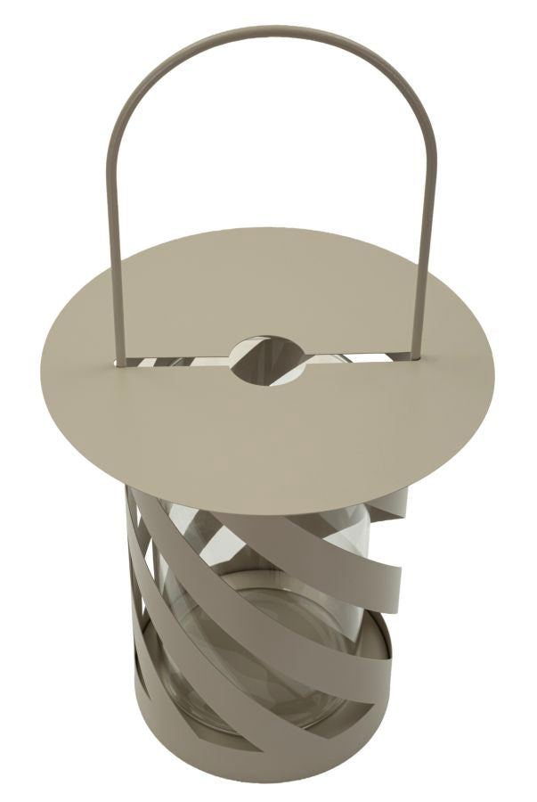 TWIST SATURN LANTERN – Dove Grey (Ø23 x 43 cm)