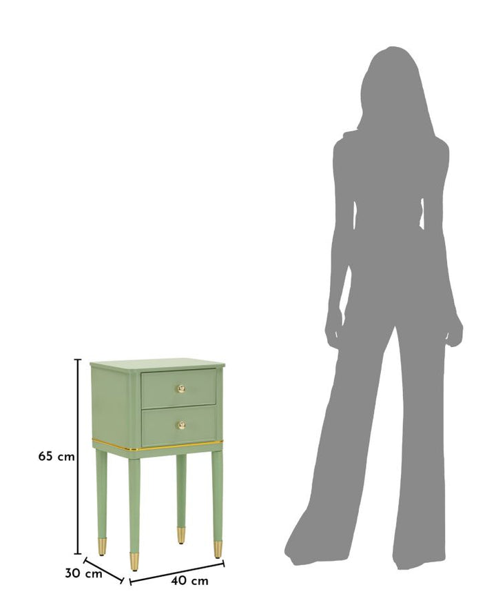 CAMILLE NATBORD GRØN CM 40X30X71