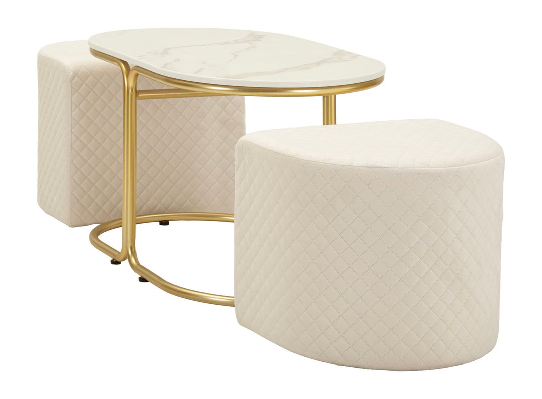 RELAX COFFEE BORD MED 2 SKAMLER CM 79X45X44-42X37X37
