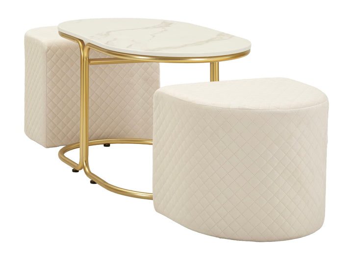 RELAX COFFEE BORD MED 2 SKAMLER CM 79X45X44-42X37X37