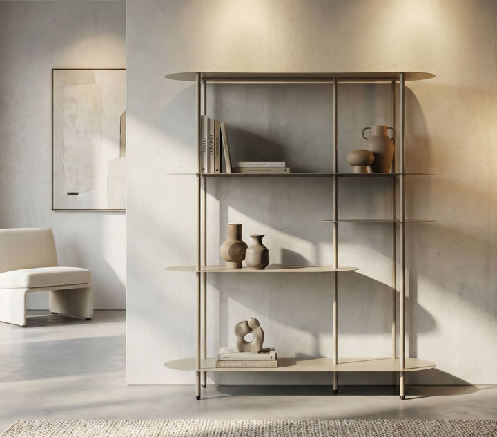 SATURN BOOK SHELF – Reol i dove grey (118 x 31 x 139 cm)