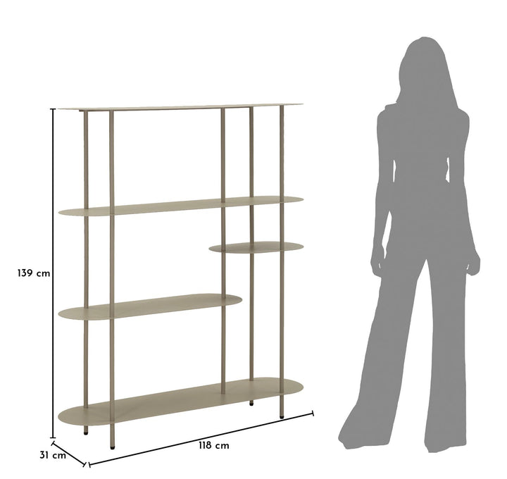 SATURN BOOK SHELF – Reol i dove grey (118 x 31 x 139 cm)