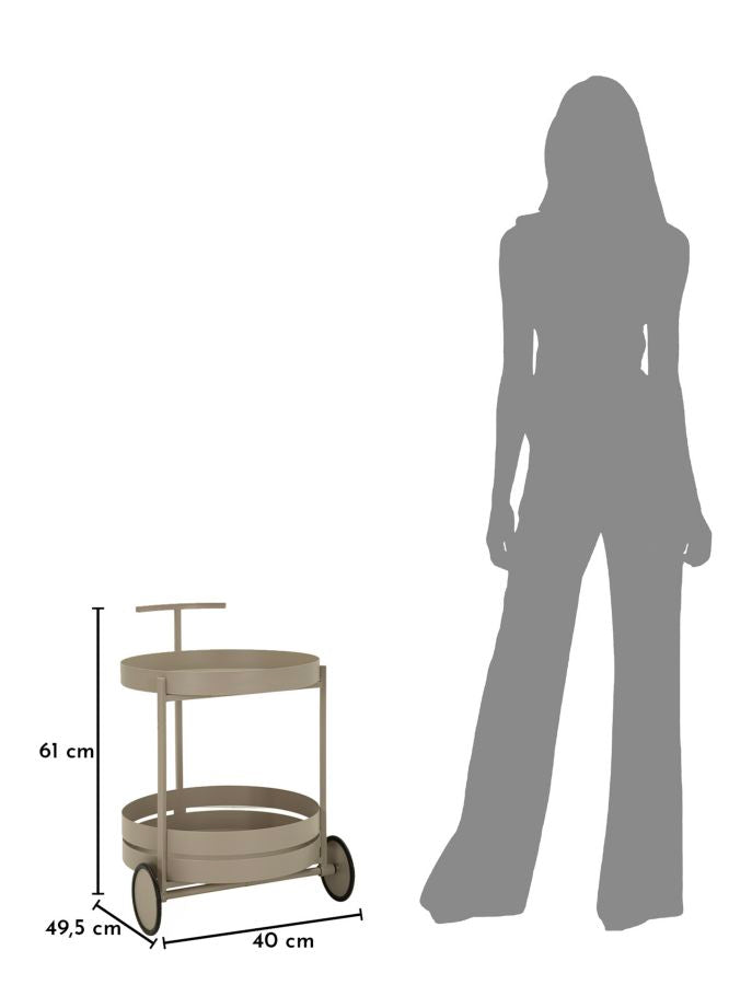 SATURN BAR CART – Serveringsvogn i dove grey (40 x 49,5 x 61 cm)