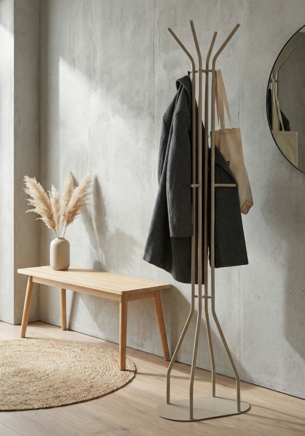 SATURN COAT RACK – Tøjstativ i dove grey (45 x 28 x 178 cm)