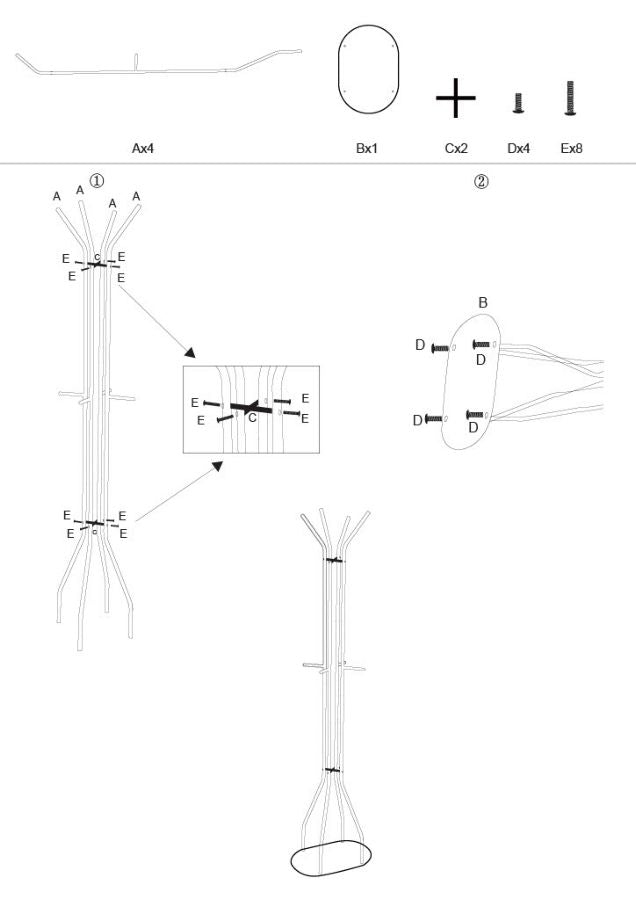 SATURN COAT RACK – Tøjstativ i dove grey (45 x 28 x 178 cm)