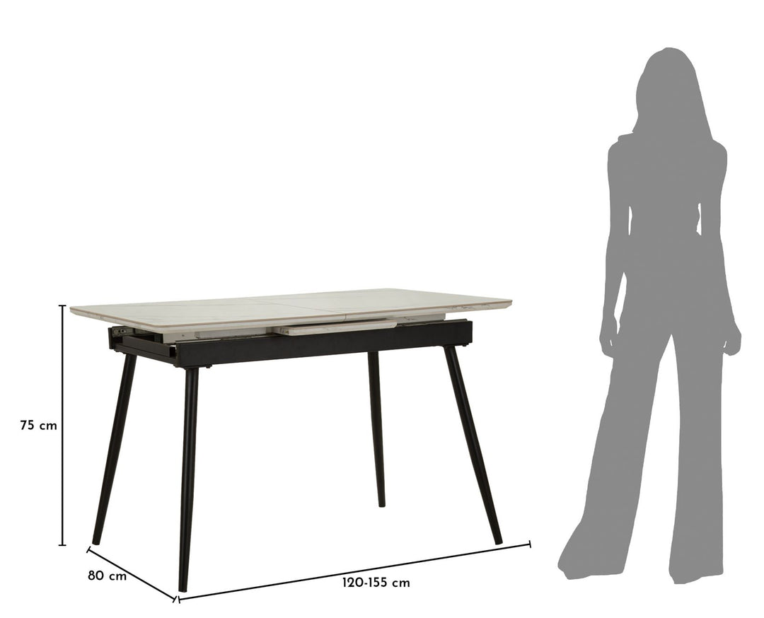MATT DINING TABLE – Spisebord med udtræk (120 x 80 x 75 cm / 155 x 80 x 75 cm)