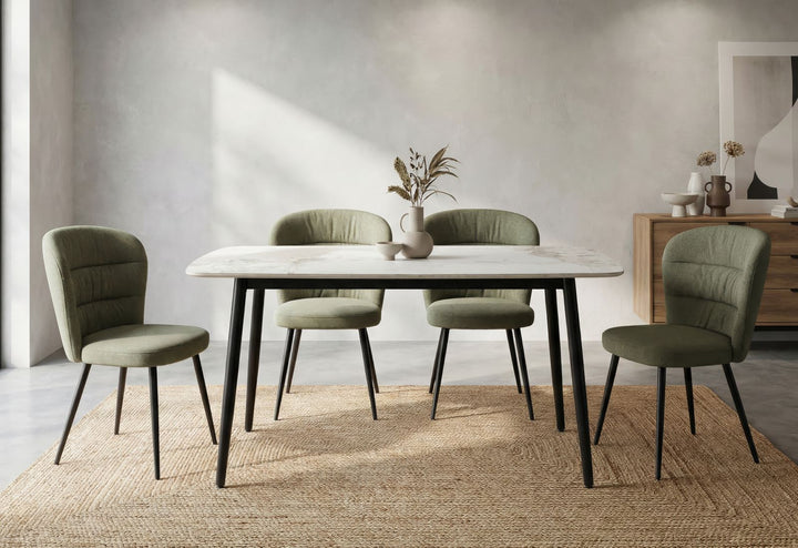 JOSH DINING TABLE – Spisebord i marmoreffekt (138 x 78 x 76 cm)