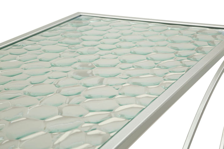 PARADISE CONSOLE – Sæt med 2 konsolborde i sølv (100 x 30 x 78 cm / 90 x 25 x 72 cm)