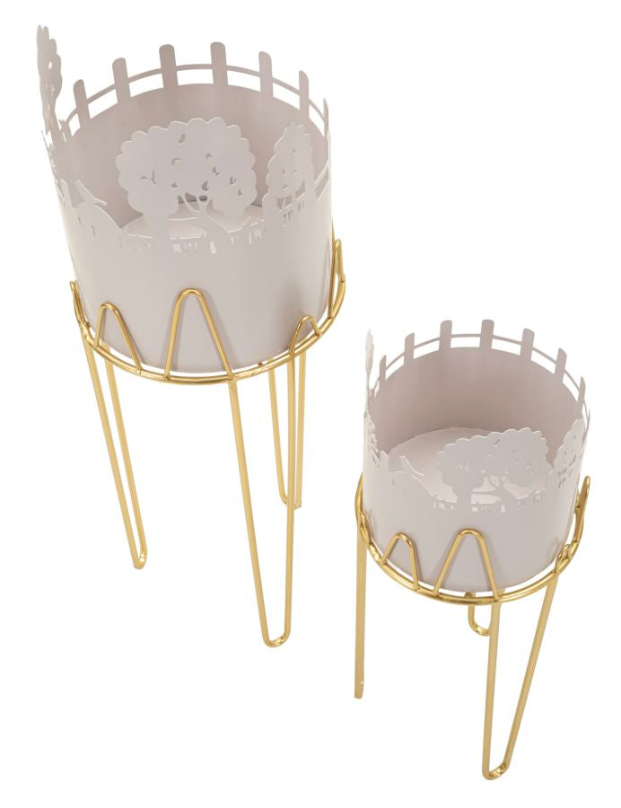 TREE VASE HOLDER – Sæt med 2 planteholdere (Ø27 x 79 cm / Ø22,8 x 62 cm)