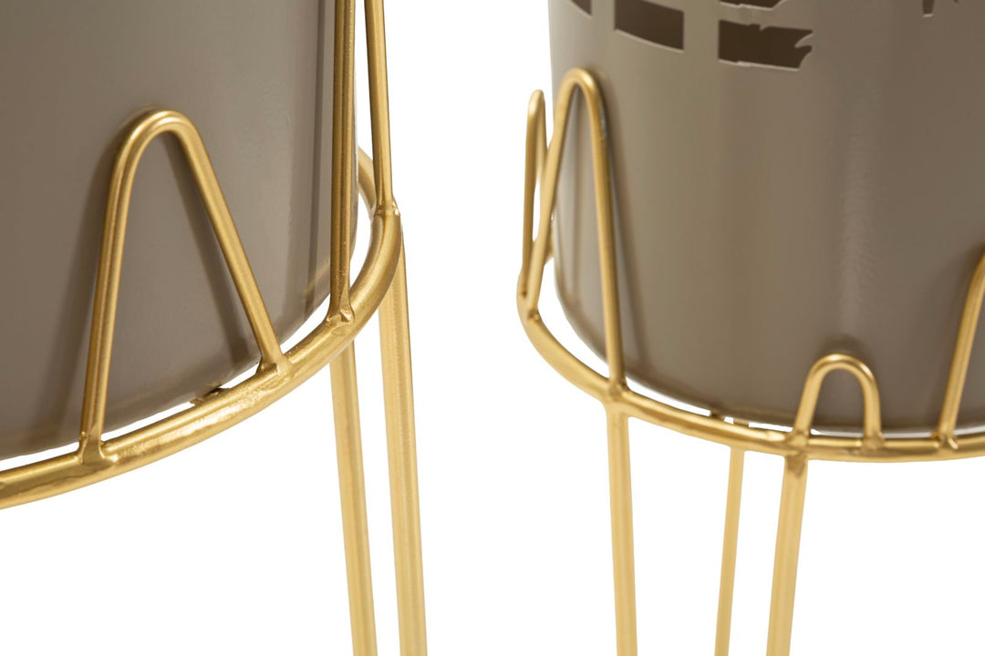 FLOWER VASE HOLDER – Sæt med 2 planteholdere (Ø27 x 79 cm / Ø22,8 x 62 cm)